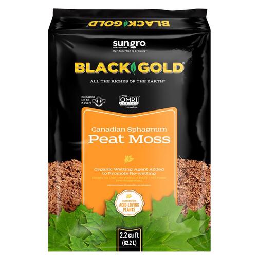 Black Gold 1110101CFC02.2P Canadian Sphagnum Peat Moss Organic 2.2 cu ft