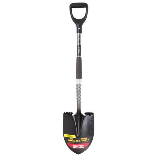 Shovel Tru Pro 40" Steel Round Digging Steel Handle Silver