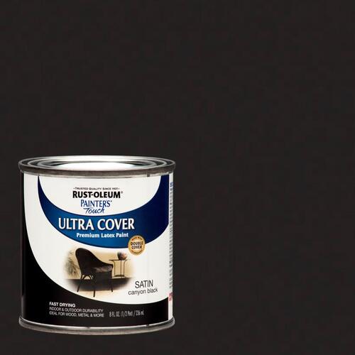 PAINTER'S Touch Multi-Purpose Latex Enamel, Satin, Canyon Black, 0.5 pt