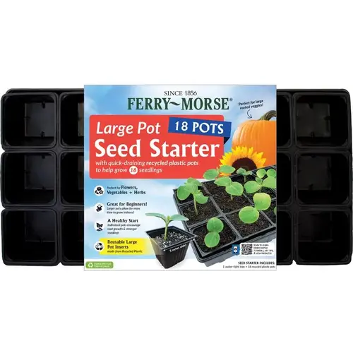 NK P180-6 Seed Starting Kit 18 Cells 11" W X 22" L Black