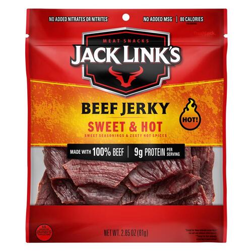 Beef Jerky Sweet & Hot 2.85 oz Pegged