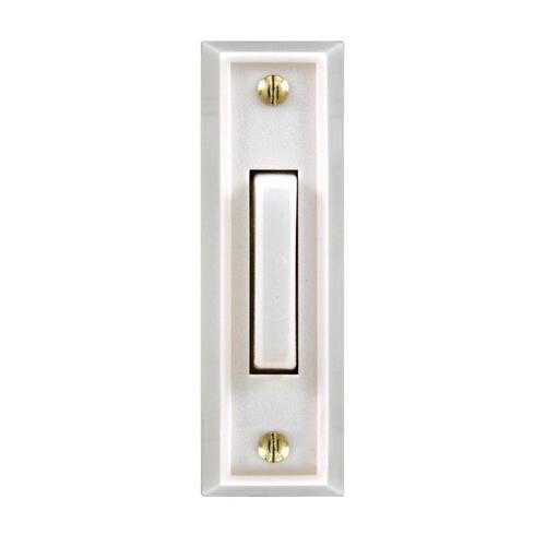 Pushbutton Doorbell White Plastic Wired White