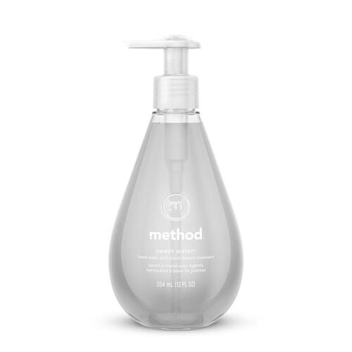 Method 00034 34 Gel Hand Wash, Gel, Clear, Sweet Water, 12 oz Bottle