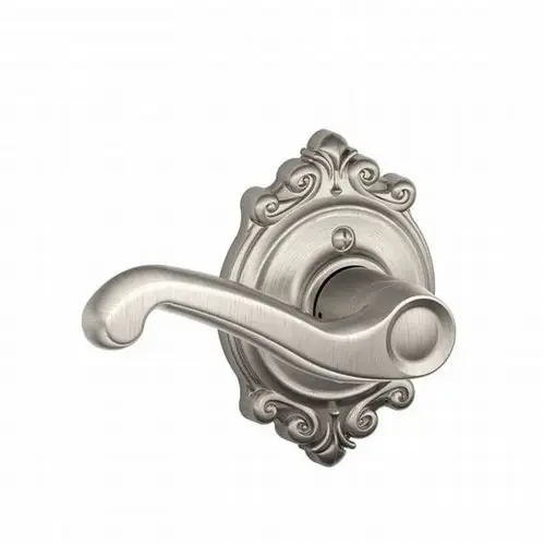 Right Hand Flair Lever with Brookshire Rose Half Dummy Satin Nickel Finish