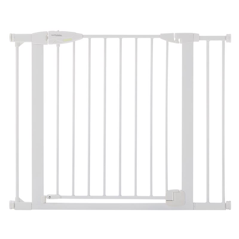 North States 5335 Ultimutt Walk Thru Pet Gate, Hinge Door, 29.75 - 37.5 In. W x 30 In. High White