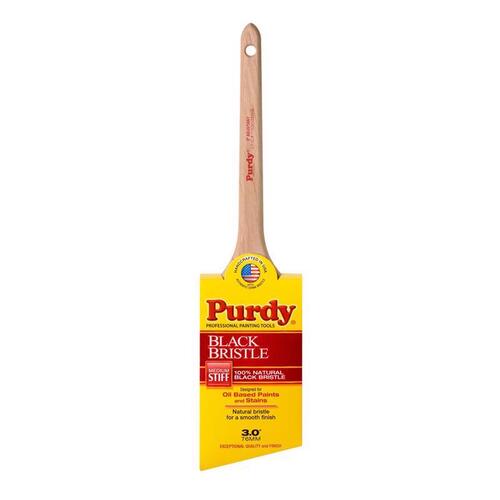 Purdy 144024030 Paint Brush, 3 in W, Angled Cut Brush, China Bristle, Rat Tail Handle
