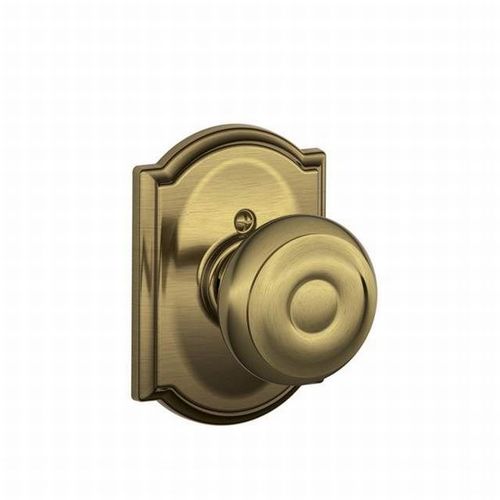 F170 Georgian Knob Single Dummy Trim With Camelot Trim Satin Brass Blackened