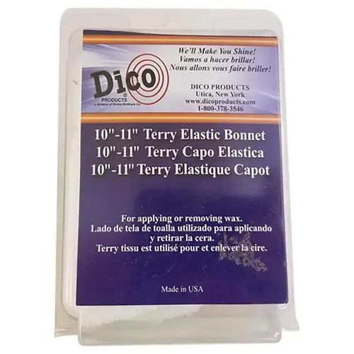 Dico 58443730 10 In. to 11 In. Terrycloth Bonnet with Elastic Edge
