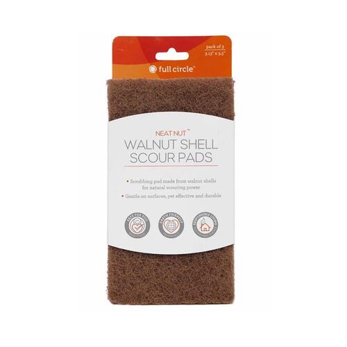 Scouring Pad Neat Nut Medium Duty For Multi-Purpose 5.5" L Brown - pack of 6