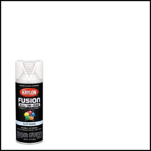 Paint + Primer Spray Paint Fusion All-In-One Flat Clear 12 oz Clear