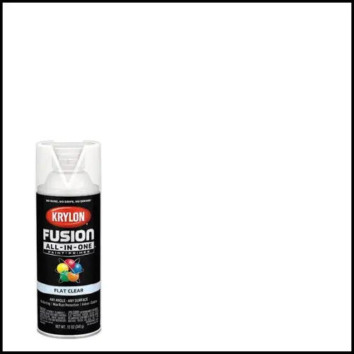 Paint + Primer Spray Paint Fusion All-In-One Flat Clear 12 oz Clear - pack of 6