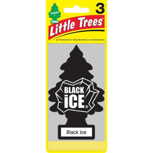 Little Trees U3S-32055 Car Air Freshener Black Ice Scent Solid