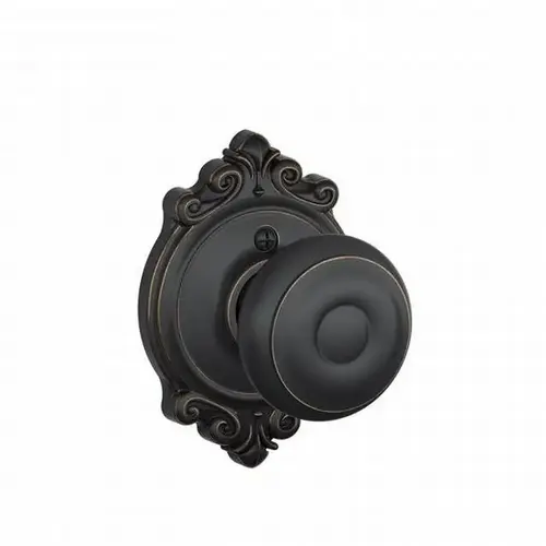 F170 Georgian Knob Single Dummy Trim With Brookshire Trim Aged Bronze