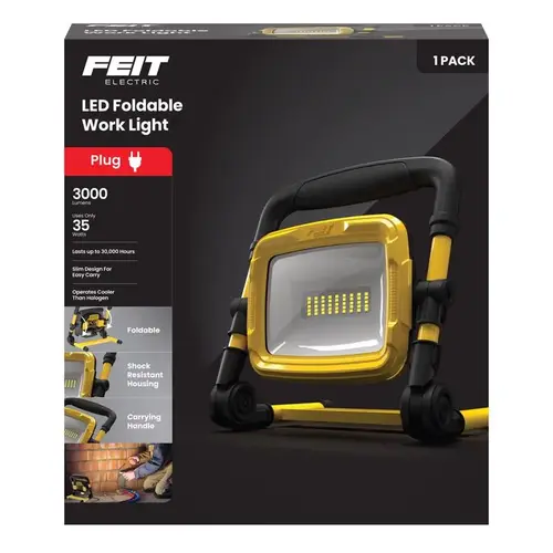 Work Light Pro Series 3000 lm LED Corded Stand (H or Scissor) Black/Yellow