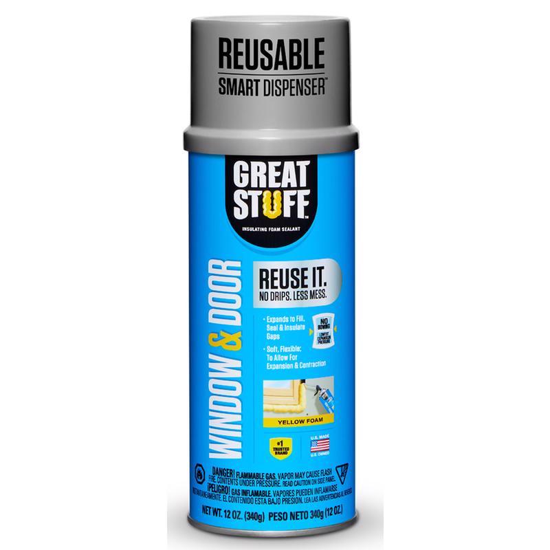 Great Stuff 99108862 Foam Sealant Smart Dispenser Yellow Polyurethane Insulating 12 oz Yellow