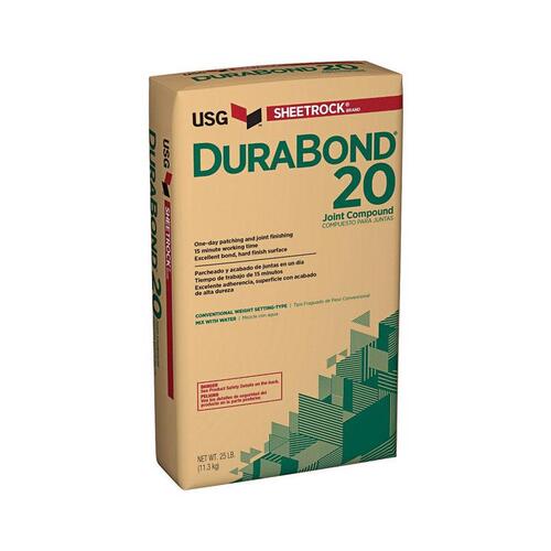 USG 380581 Joint Compound Durabond 20 Natural Ultra Lightweight 25 lb Natural