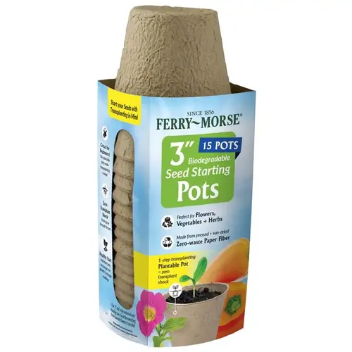 Plant Pot Seed Starter 3" H X 3" W X 3" L Brown - pack of 300