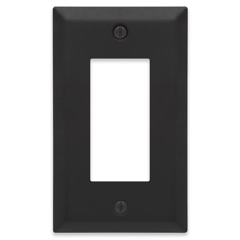 Amerelle 163RMB Wall Plate Century Matte Black 1 gang Stamped Steel Rocker Matte