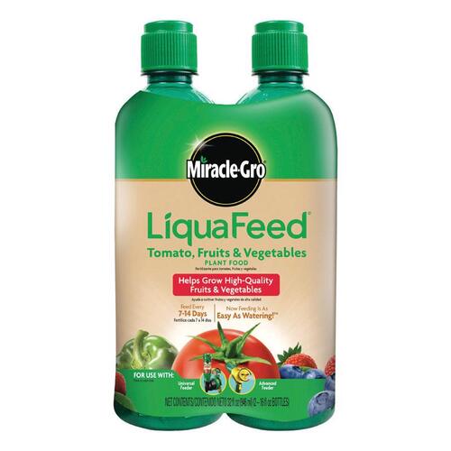 LiquaFeed Tomato/Fruit and Vegetable Plant Food, 16 oz Bottle, Liquid, 9-4-9 N-P-K Ratio Green - pack of 2