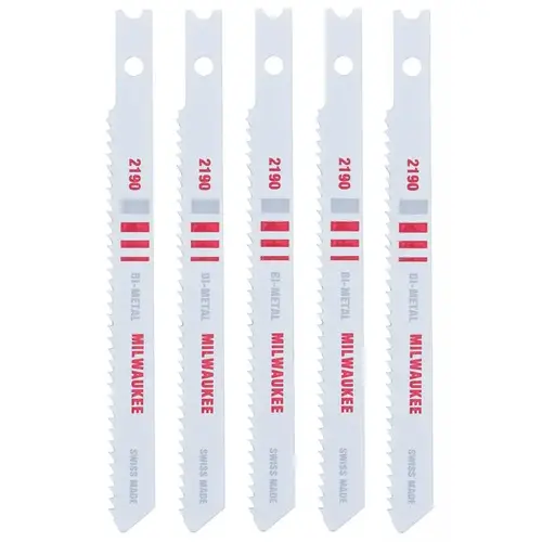 Jig Saw Blade, 9/32 in W, 3-5/8 in L, 14 TPI, Bi-Metal Cutting Edge - pack of 5