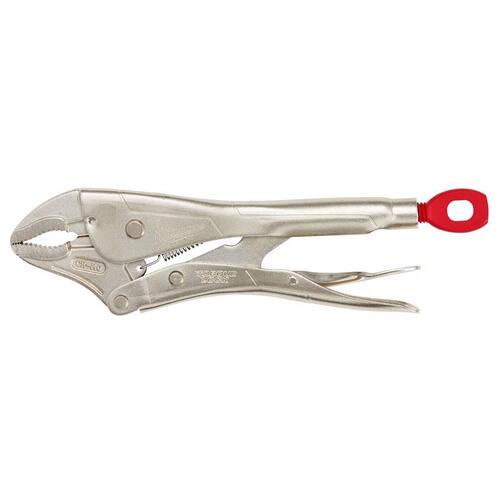 Torque Lock Locking Plier, 10 in OAL, 2 in Jaw Opening, Red/Silver Handle, Comfort-Grip Handle