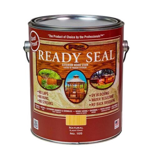 Ready Seal 105 Penetrating Wood Stain/Sealer Goof Proof Semi-Transparent Natural Oil-Based 1 gal Natural