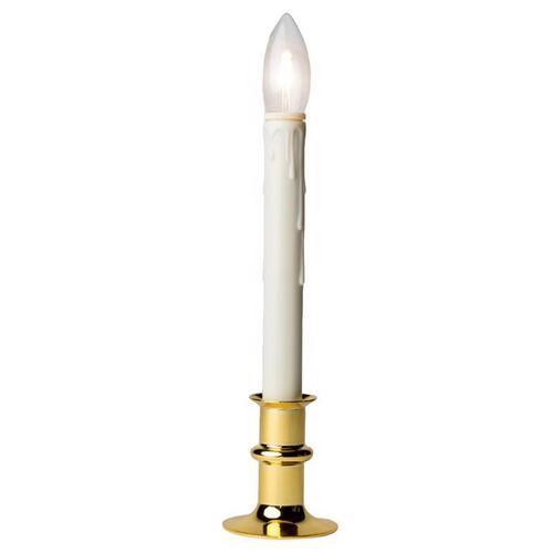 Window Candle Brass/White no scent Scent LED Battery Operated Taper Brass/White