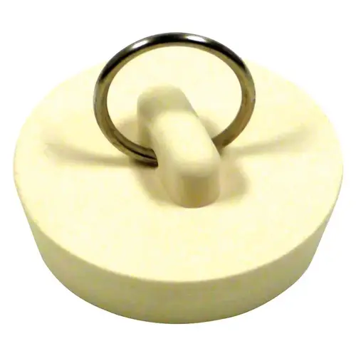 Drain Stopper, Rubber, White, For: 1-1/2 in Sink - pack of 6