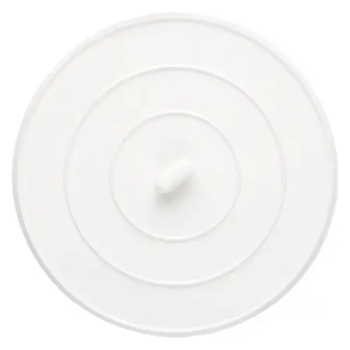 Sink Stopper, Flat Suction, Rubber, White, Polished Chrome, For: Sink, Shower or Tub - pack of 6