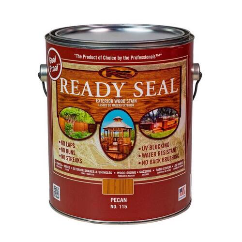 Stain and Sealer, Pecan, 1 gal, Can - pack of 4