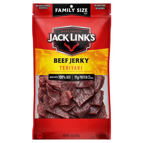 Beef Jerky Jack Link's Teriyaki 10 oz Bagged - pack of 8