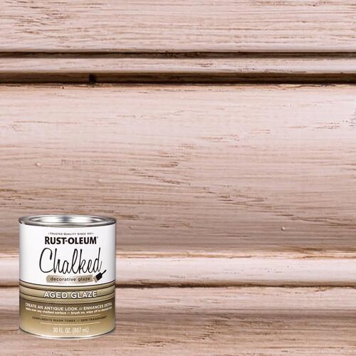 Chalked Decorative Glaze, Aged Glaze Topcoat, 30 oz. Brown