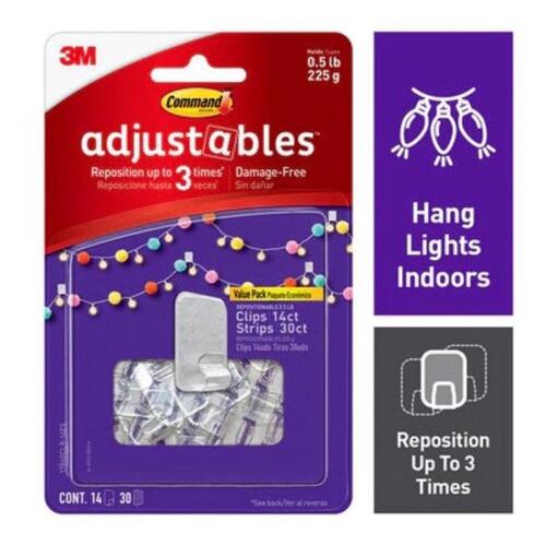 Clip Adjustables Small Brushed Clear Plastic 6.75" L 0.5 lb Brushed