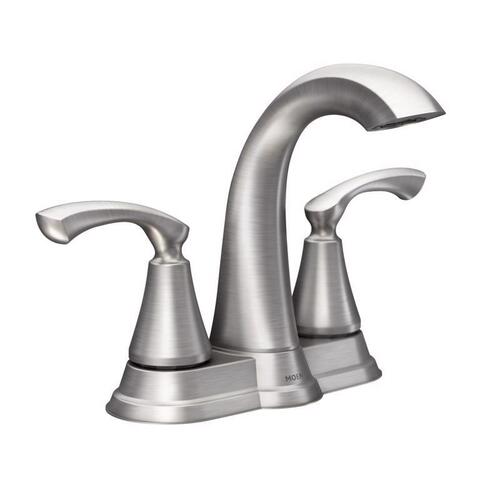 Tiffin Series Bathroom Faucet, 1.2 gpm, 2-Faucet Handle, Metal, Brushed Nickel, Lever Handle