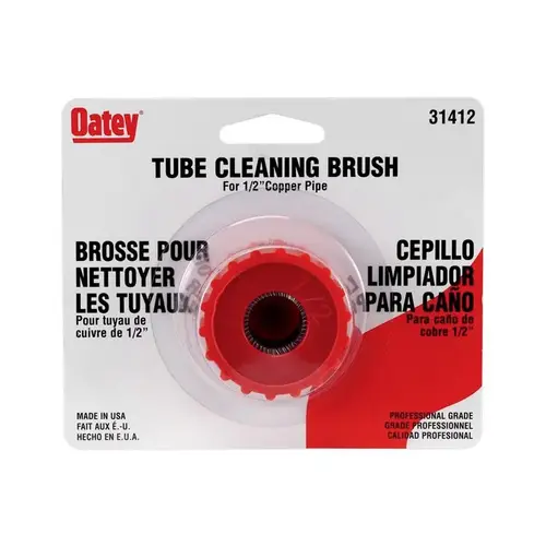 Tube Cleaning Brush 1/2" D Black/Red