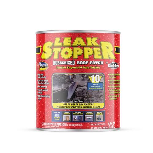 LEAK STOPPER Series Roof Patch, Black, Liquid, 1 gal