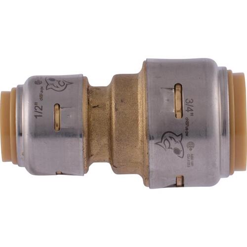 Tube Coupling, 3/4 x 1/2 in, Brass, 200 psi Pressure