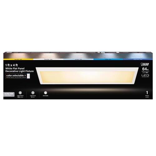 LED Flat Panel Light Fixture 1" H X 13.3" W X 48.5" L White White