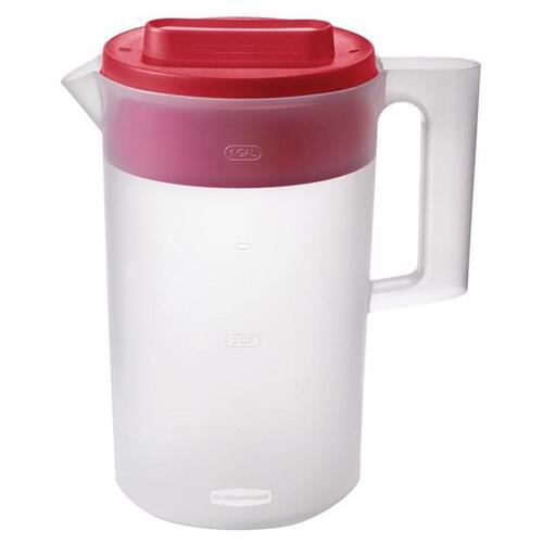 Pitcher Simply Pour 1 gal Clear/Red Plastic Clear/Red