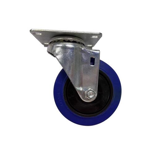 Caster 4" D Swivel Soft Rubber 265 lb Blue