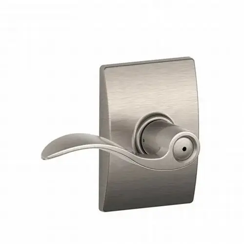 F40 Accent Lever Privacy Lock with Century Trim Satin Nickel