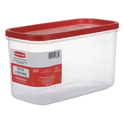 Food Storage Canister, 6.4 Cups Capacity, Polypropylene, Clear, 5-1/2 in L, 5.19 in W, 7 in H