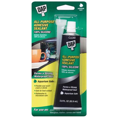DAP 00755 Sealant and Adhesive Clear Silicone All Purpose 2.8 oz Clear
