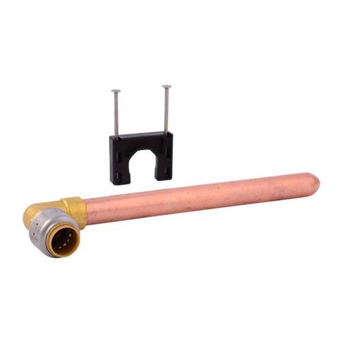 Stub-Out Pipe Elbow, 1/2 in, 90 deg Angle, Brass, 200 psi Pressure