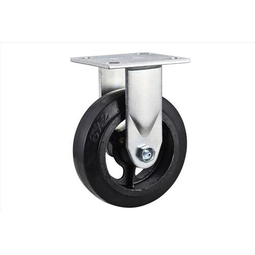 Caster 6" D Swivel Mold-On Rubber 410 lb Black/Silver