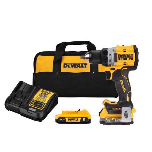 XR Series Drill Driver Kit, Battery Included, 20 V, 2 Ah, 1/2 in Chuck, Keyless, Ratcheting Chuck