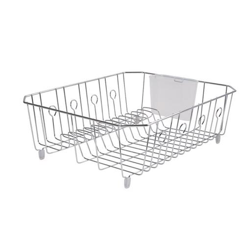 Dish Drainer 17.6" L X 13.8" W X 5.9" H Chrome Steel Chrome