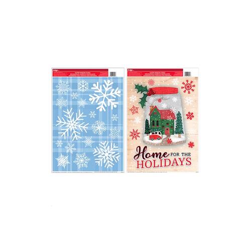 Impact Innovations IG154289 Indoor Christmas Decor Non-Electric Multicolored Christmas Window Clings Multicolored