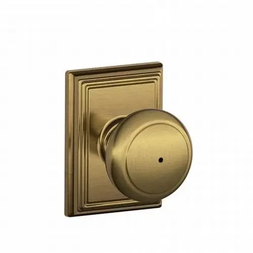 F40 Andover Knob Privacy Lock with Addison Trim Satin Brass Blackened