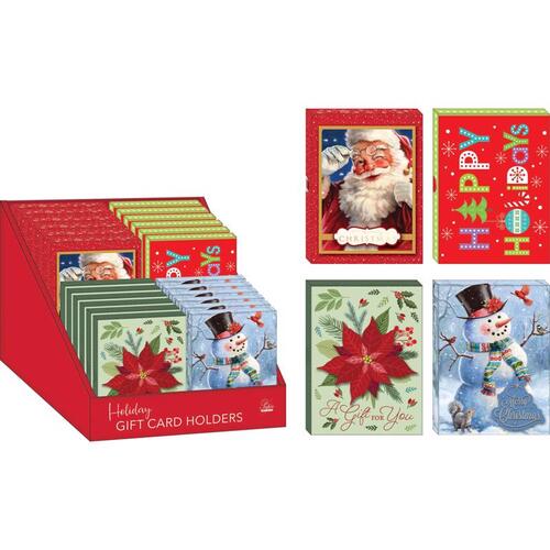 Paper Image CGHRH24CD-11 Gift Card Holder Assorted Christmas Assorted